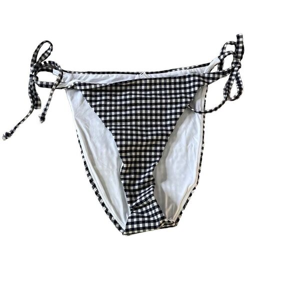 NWT-‎ ANDIE Swim The String Bottom Black & White Gingham Check - Picture 1 of 8